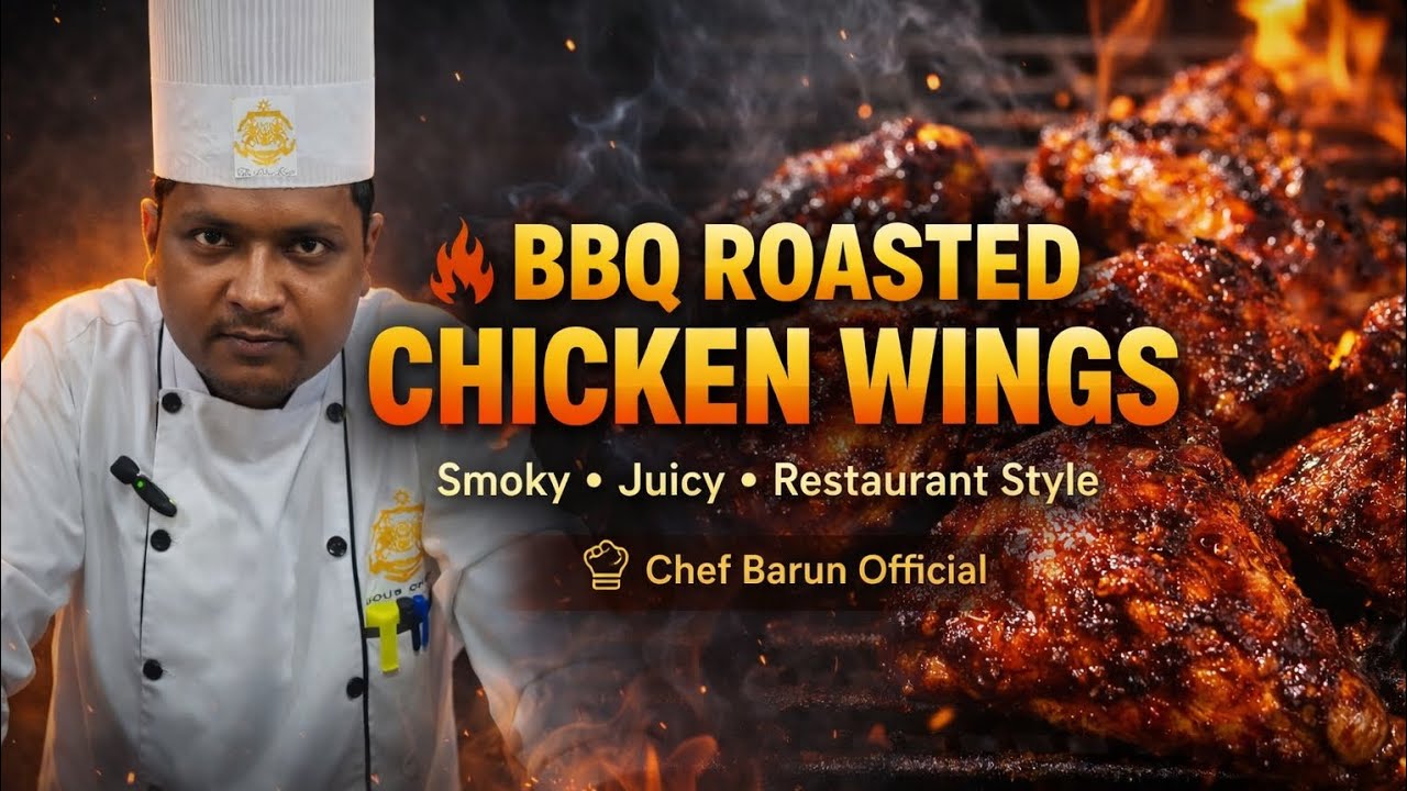 BBQ Rosted Chicken Wings Recipe | Smoky & Juicy Restaurant Style 🔥