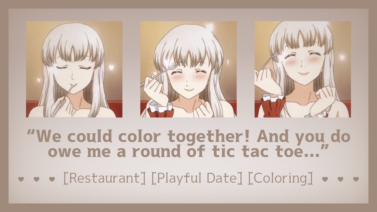 Playful dinner date with your GF [ASMR Girlfriend RP F4A] [Restaurant] [Playful Date] [Coloring]
