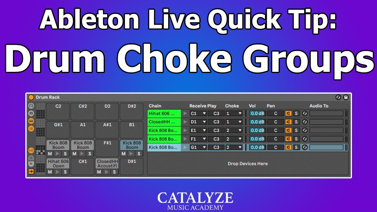 Ableton Live Quick Tip: Drum Rack Choke Groups