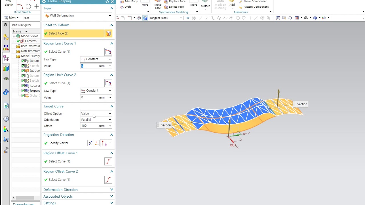 global shaping Wall Deformation