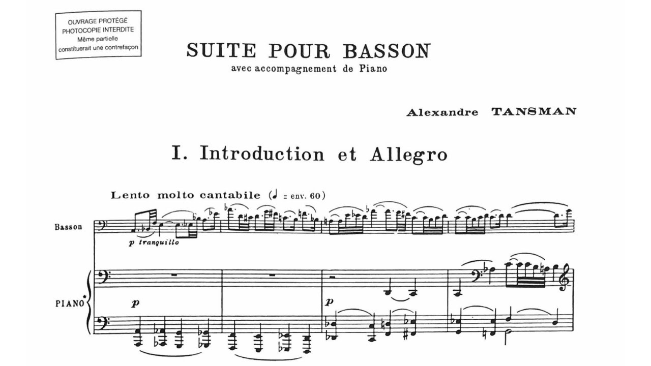 Alexandre Tansman: Bassoon Suite (1960)
