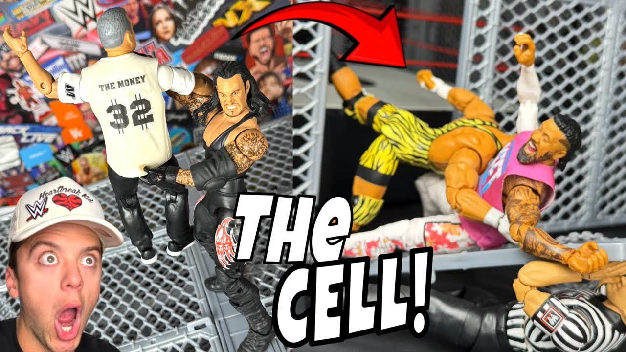 BLIND WWE FIGURE SET UP with THE CELL!