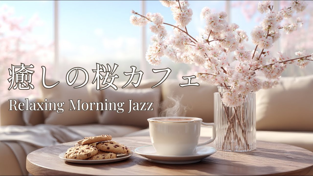 【癒し・作業用BGM】癒しの桜カフェBGM - Relaxing Morning Jazz & Piano (Acoustic Guitar) | SoraCafe BGM