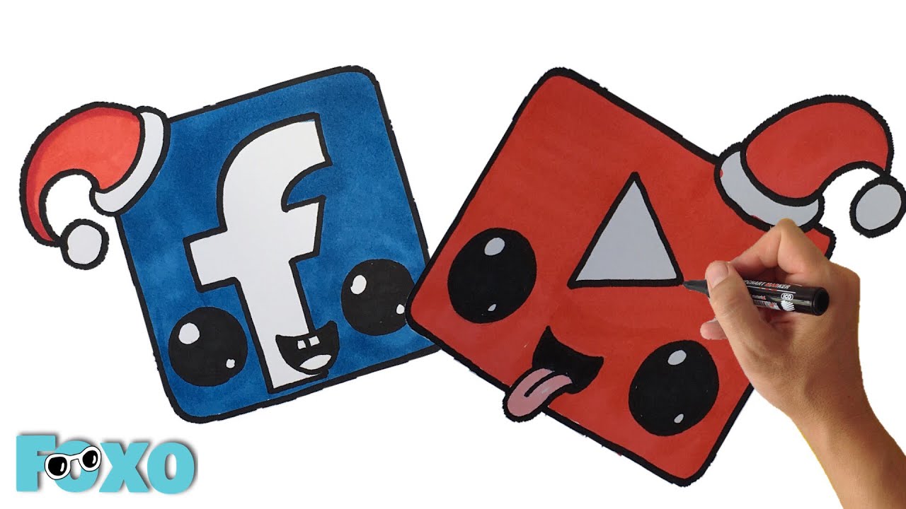 Hogyan rajzoljunk Youtube és Facebook jelet? Vicces karácsonyi rajz lépésről lépésre - Foxo