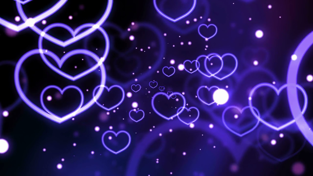 Purple Flying Hearts Free Background Videos, No Copyright Background | All Background Video