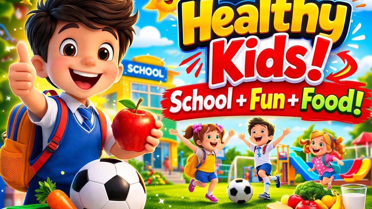 Be Healthy Be Happy 🏫⚽ Kids School Song | Twinkle Poems TV #subscribe #nursery #nurseryrhymes 