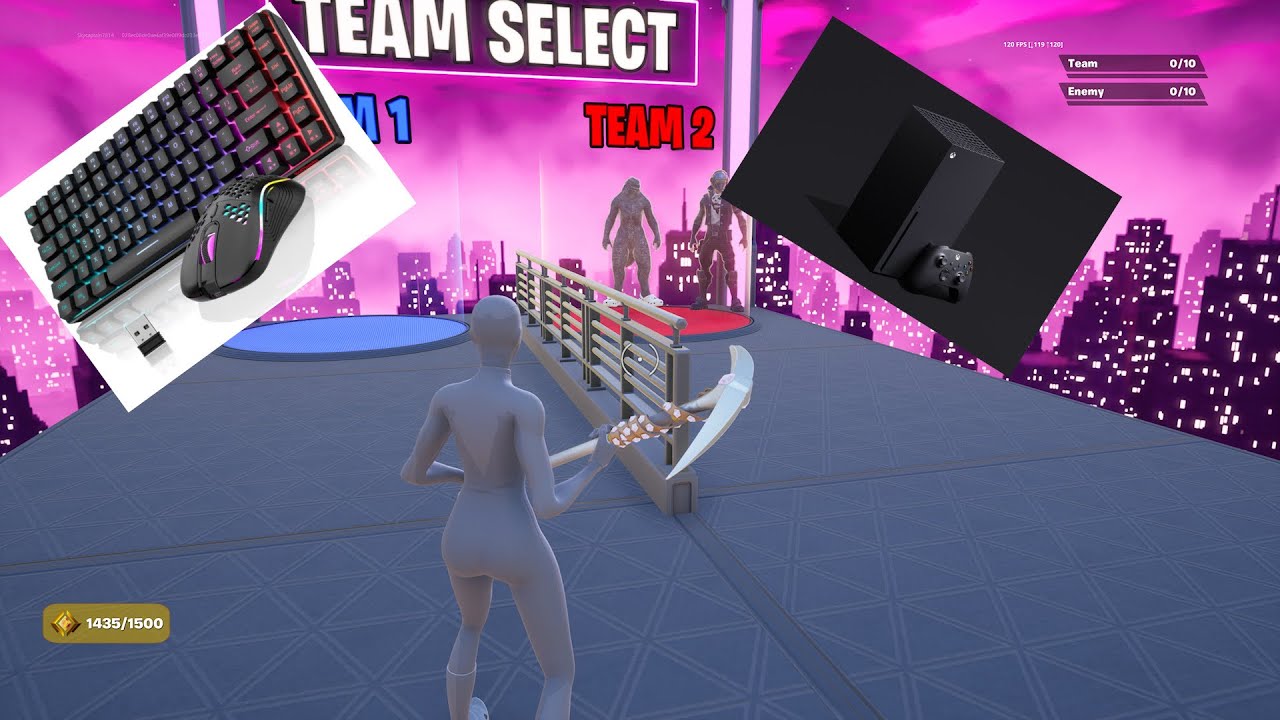 Chill music with 2v2 box fights Fortnite gameplay 