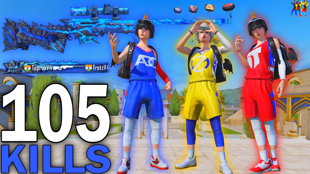 105 KILLS!🔥 IN 3 MATCHES FASTEST GAMEPLAY With BASKETBALL SETS😍 PUBG MOBILE - BGMI