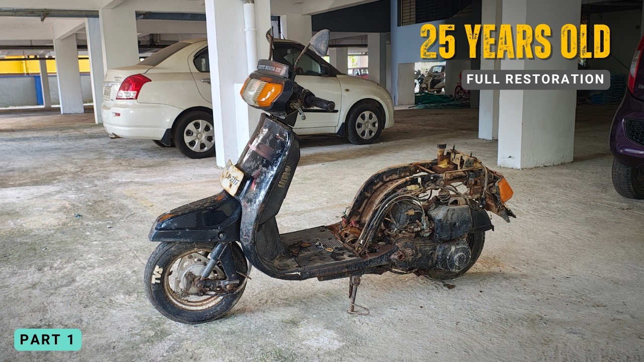 Full restoration of 25 Years old Motorcycle | Antique motorcycle 98cc | Kinetic Honda DX | Part 1
