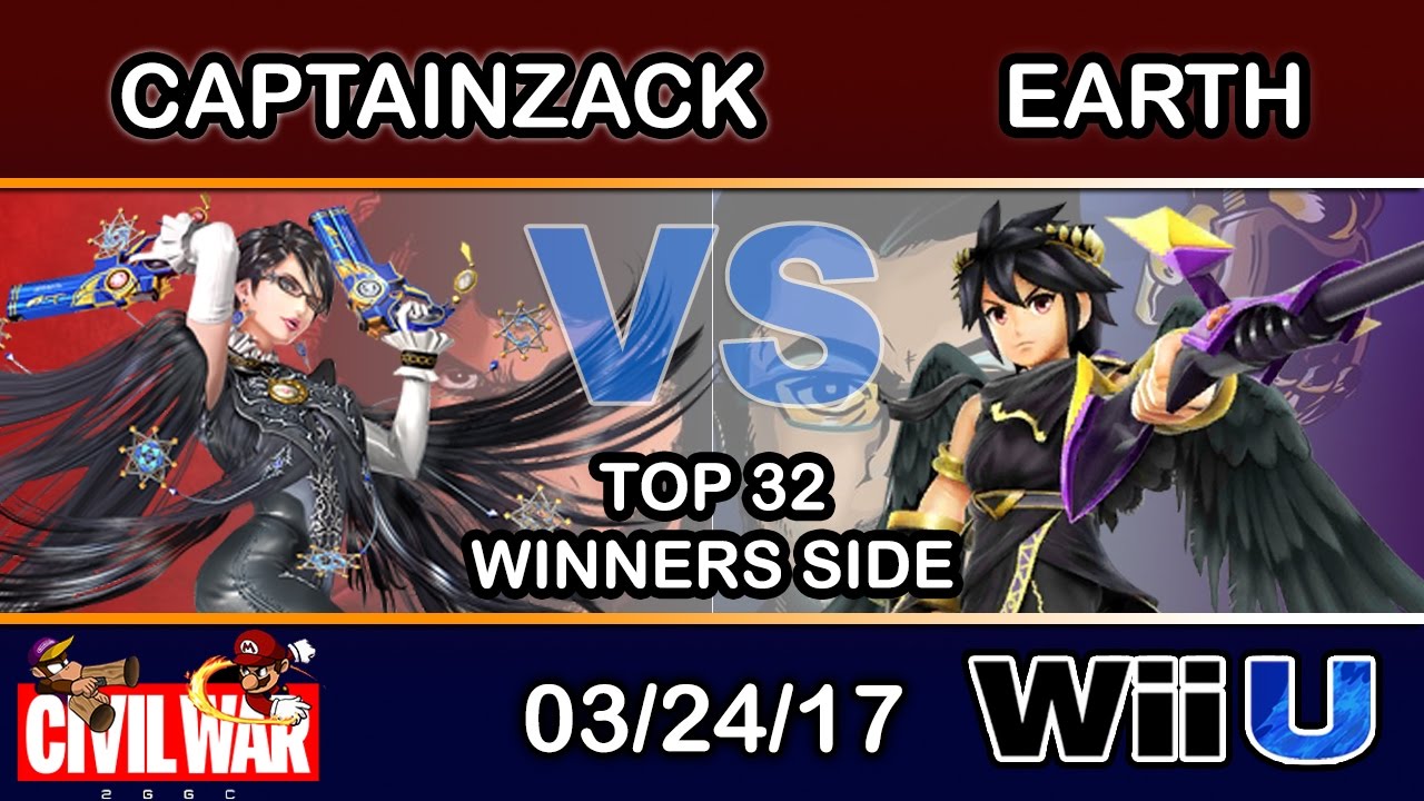 2GGC: Civil War - CaptainZack (Bayonetta) Vs. Earth (Dark Pit) Top 32 Winners