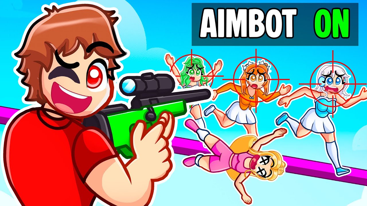 Cheating Using AIMBOT In Sniper Vs Runners GTA 5...