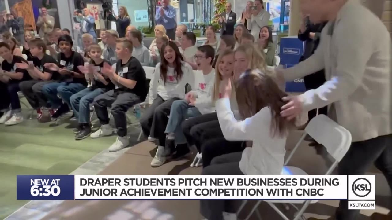 Draper students pitch new businesses during Junior Achievement competition with CNBC