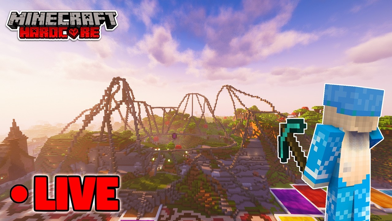 Hardcore Minecraft LIVE - Mountain Building (22,628 day world)