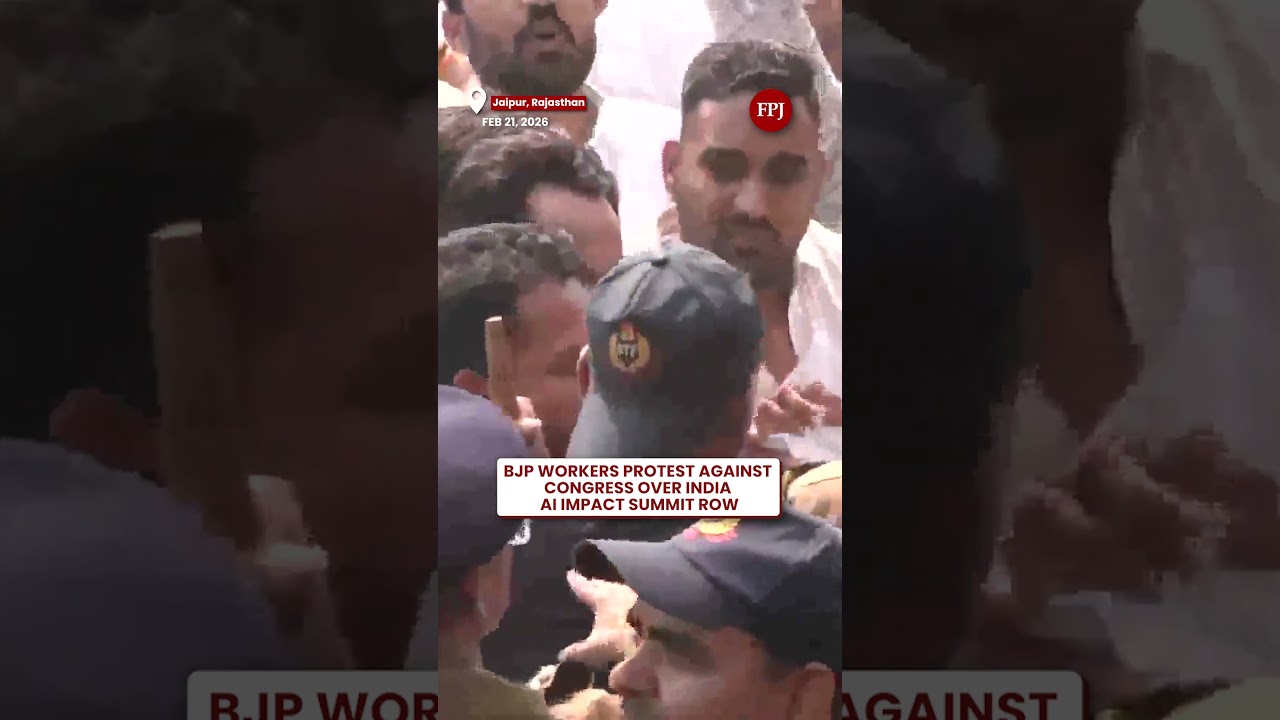 BJP Workers in Rajasthan Demonstrate Against Youth Congress&rsquo; AI Summit Protest #bjp #aisummit2026