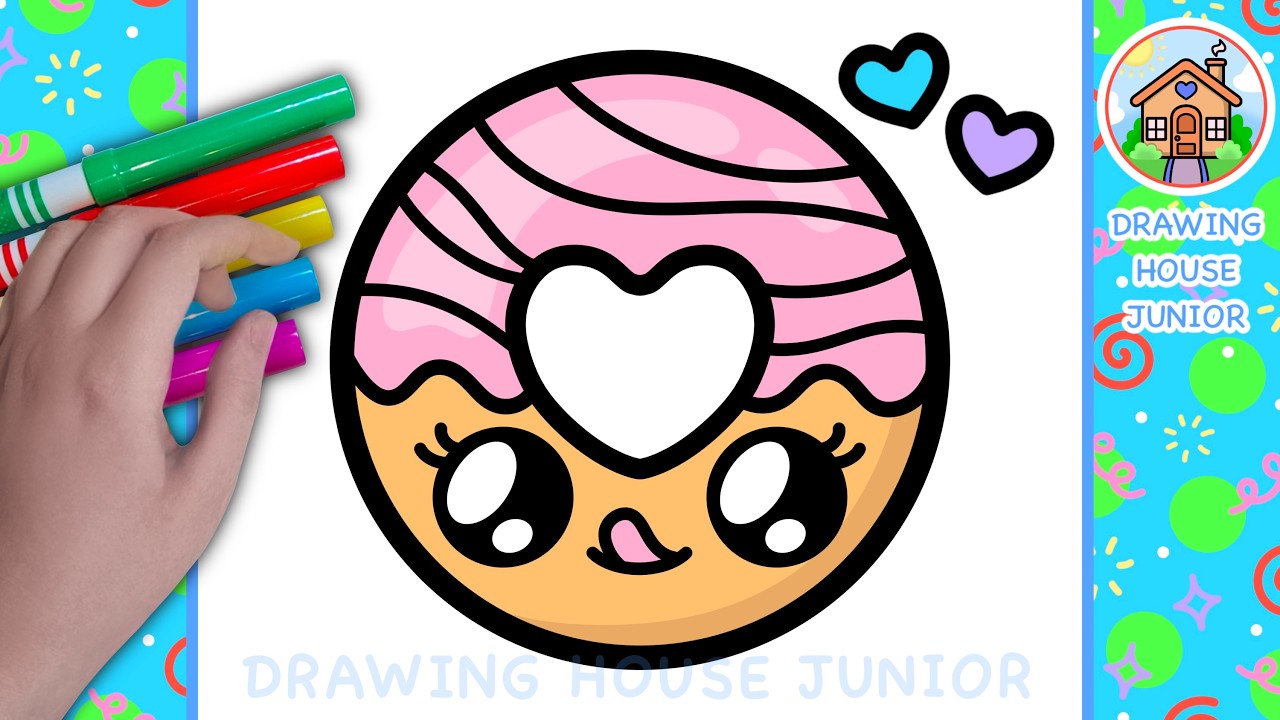 How to Draw A Doughnut Easy Step by Step for Kids