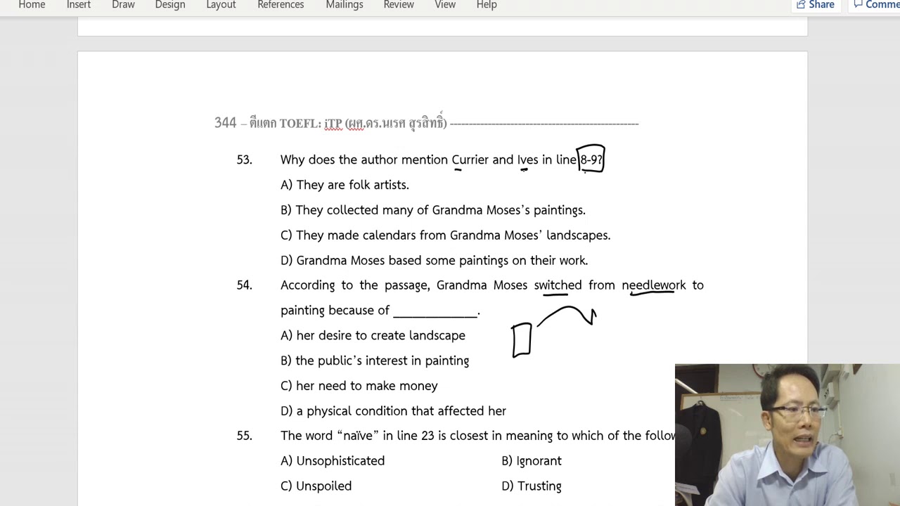 TOEFL iTP; Part Reading Comprehension