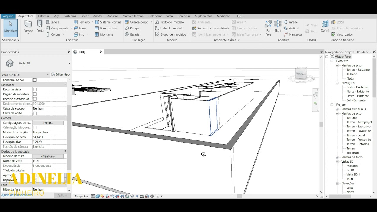 Tirar da vista ortogonal e colocar na perspectiva no Revit
