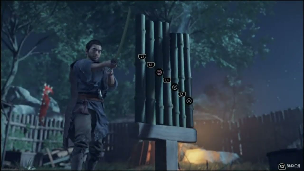 PS 4 Ghost of Tsushima / Призрак Цусимы #12 Тренировочная Площадка в Городе Комоде