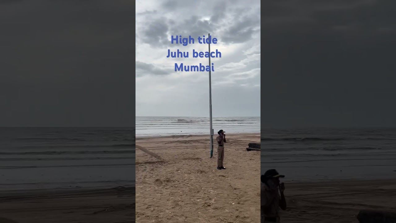 High tide at Juhu beach Mumbai #hightide #juhu #beach #arabiansea #mumbai
