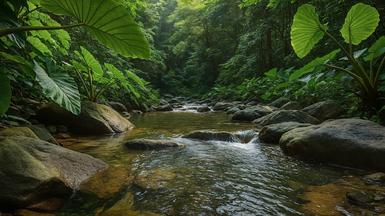 Gentle Stream in the Forest with Sweet Birdsong, Calm Nature Vibes