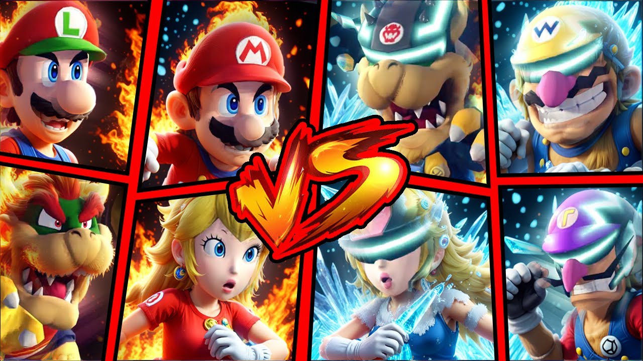 MARIO, LUIGI, BOWSER, PEACH CUP BATTLES - Mario Strikers Battle League