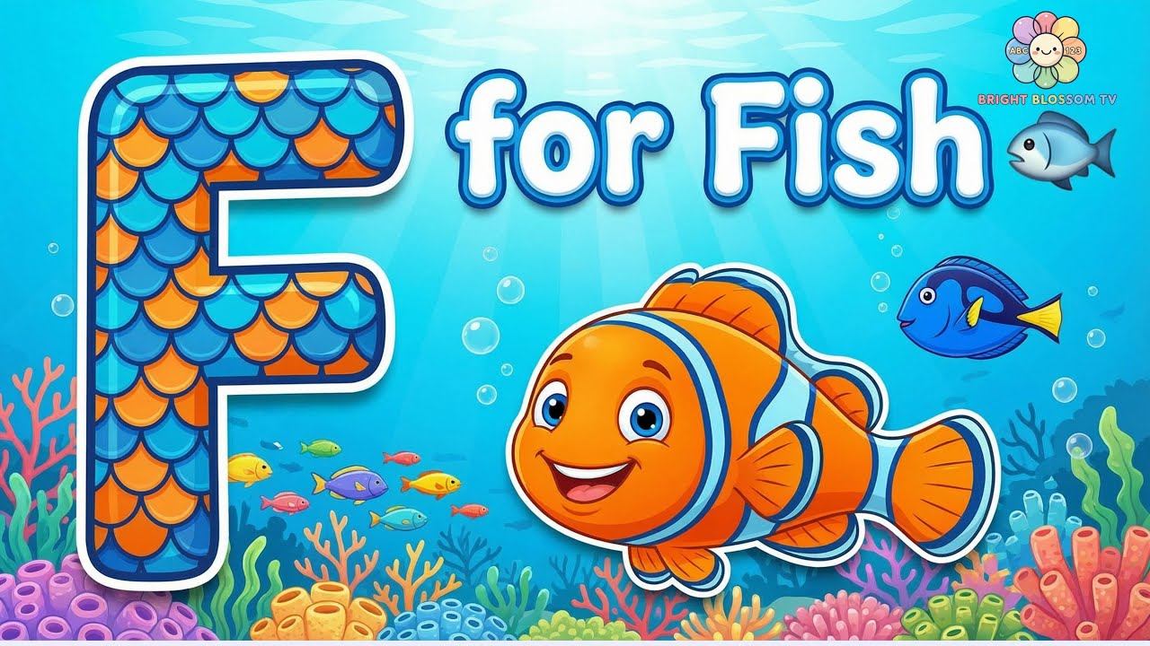 F for Fish 🐟 | Learn ABC Alphabet | Phonics Song for Kids