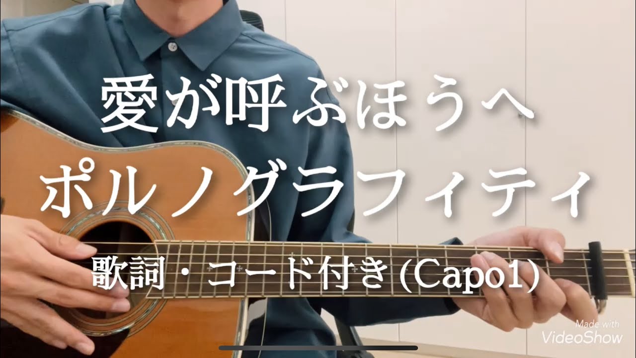 愛が呼ぶほうへ / ポルノグラフィティ　ギター弾き語り　歌詞・コード付き (Capo1)