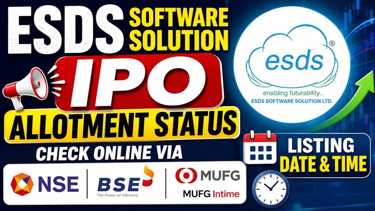 ESDS Software Solution IPO Allotment Status: Check Online via NSE, BSE & MUFG ; Listing Date & Time