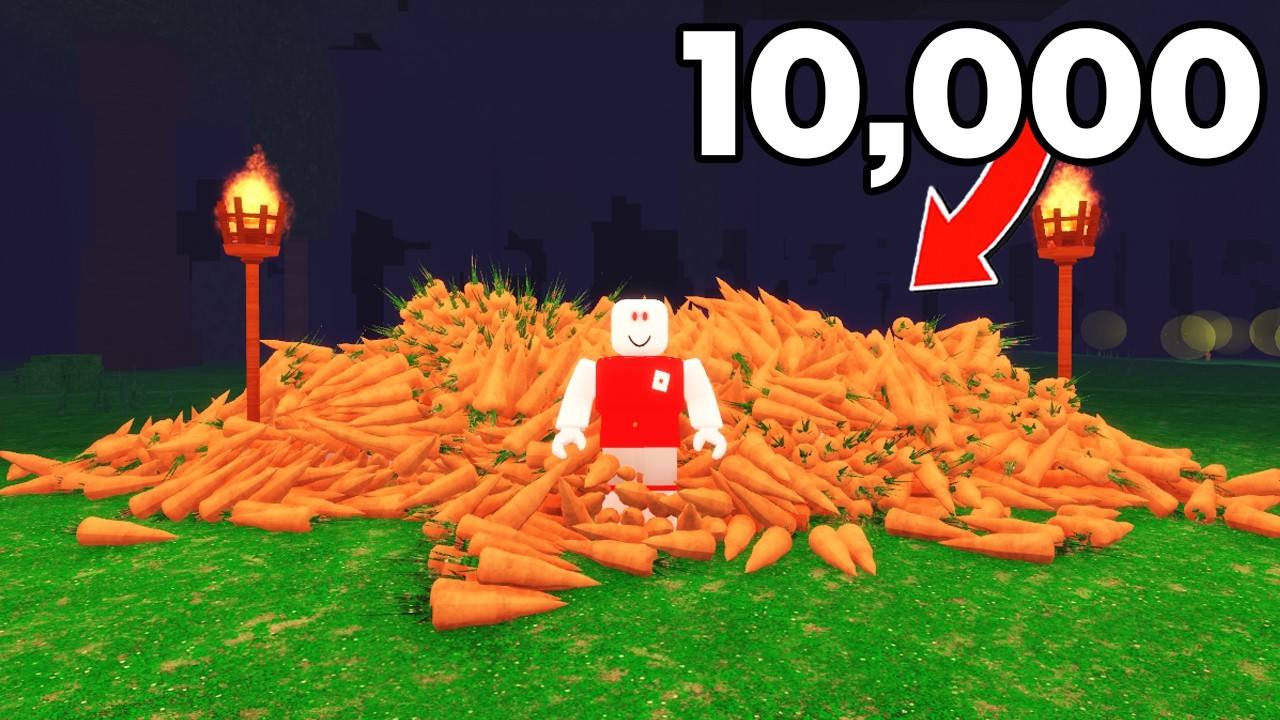 I Collected 10,000 CARROTS in 99 Nights in the Forest!