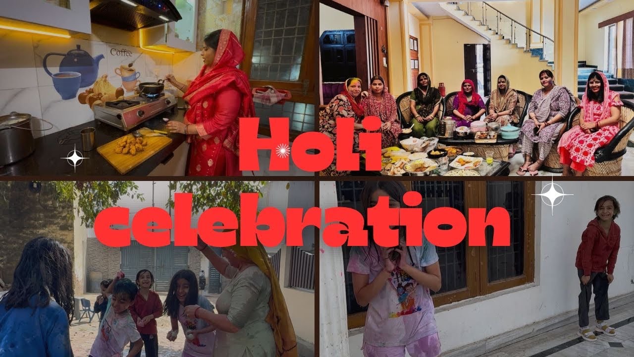 Holi Celebration 🎉! All family enjoy Holi 😊#happyholi #festivalofcolors #vlog #trending 