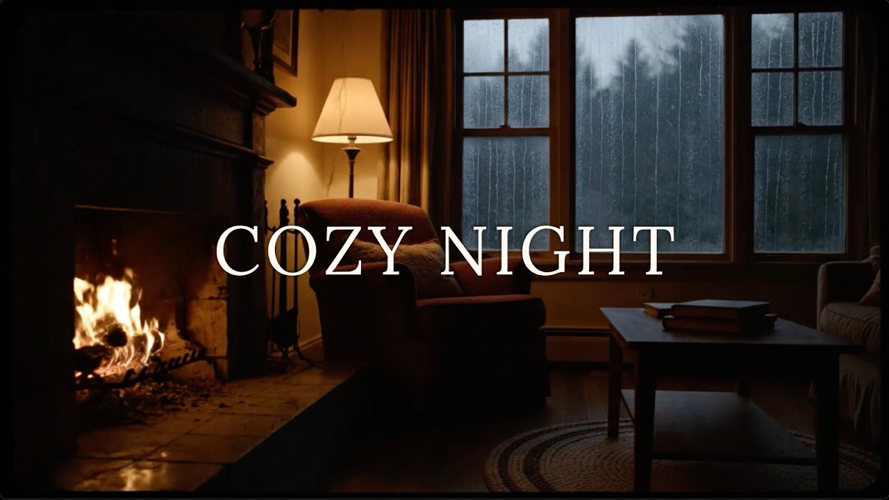 Rain & Fireplace Piano 🔥🌧 Cozy Night Music for Sleep, Study & Focus (3 Hours)