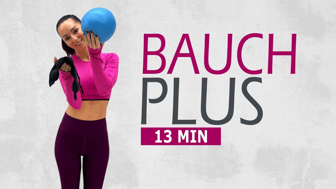 13 MIN BAUCH MIT BALL & FUSSMANSCHETTEN / Intensives Bauch Workout liegend | Katja Seifried