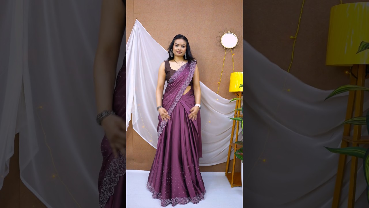Half Saree Drape inspired by South Indian culture 🫶✨#beautynstyle #sareedraping