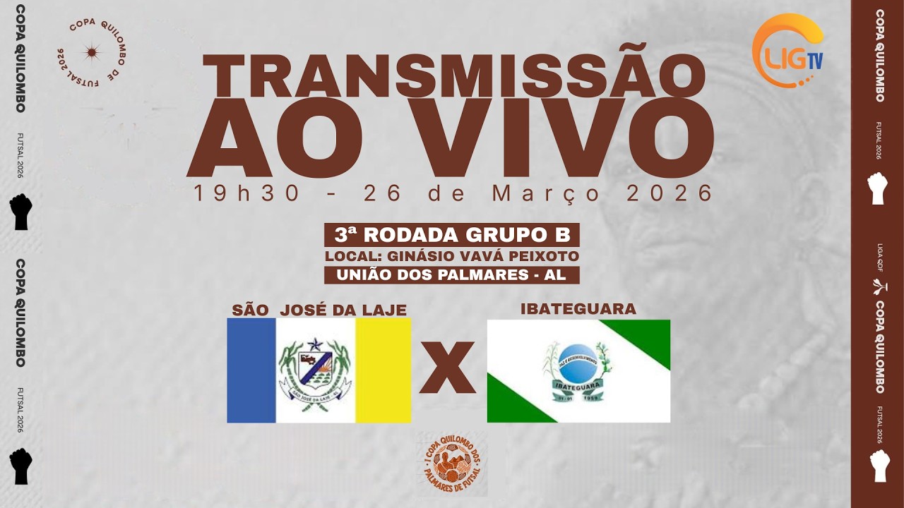 S&Atilde;O JOS&Eacute; DA LAJE X IBATEGUARA | 3&ordf; RODADA COPA QUILOMBO DOS PALMARES DE FUTSAL | 26/03/26
