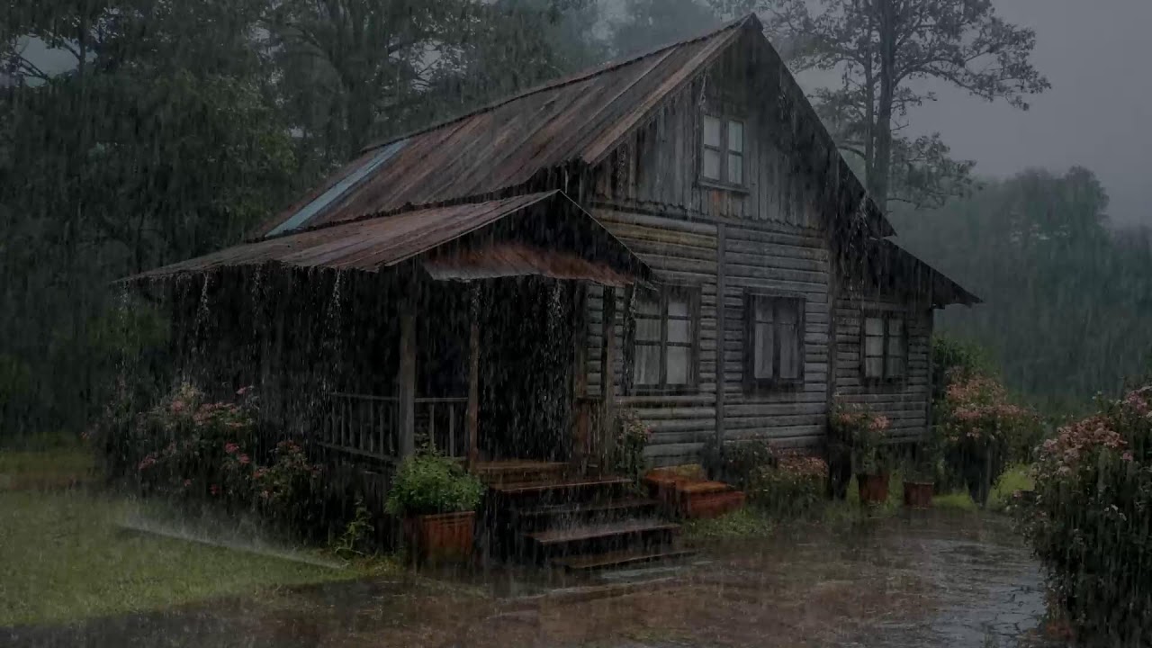 Rêve en silence 🌧️ Pluie tombant sur toit ancien pour sommeil profond et paix