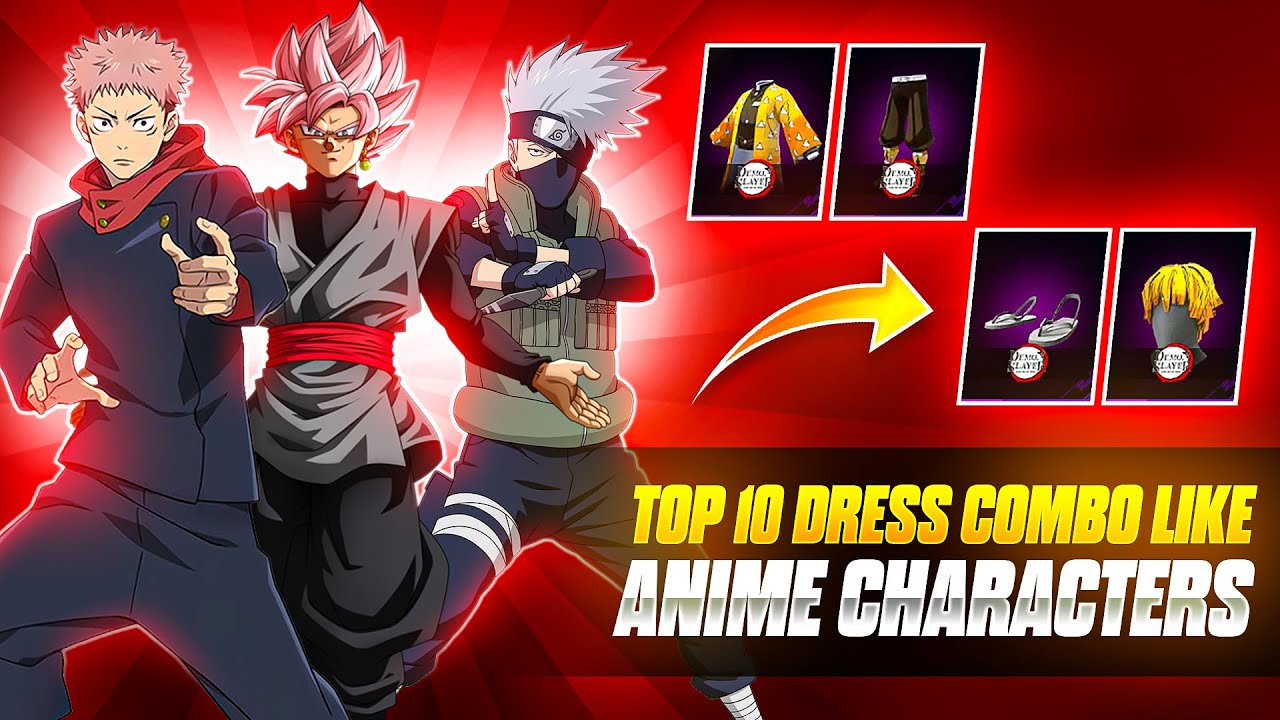 BEST ANIME DRESS COMBINATION FREE FIRE 😍 | TOP 10 ANIME DRESS COMBINATION IN FREE FIRE | MUST WATCH