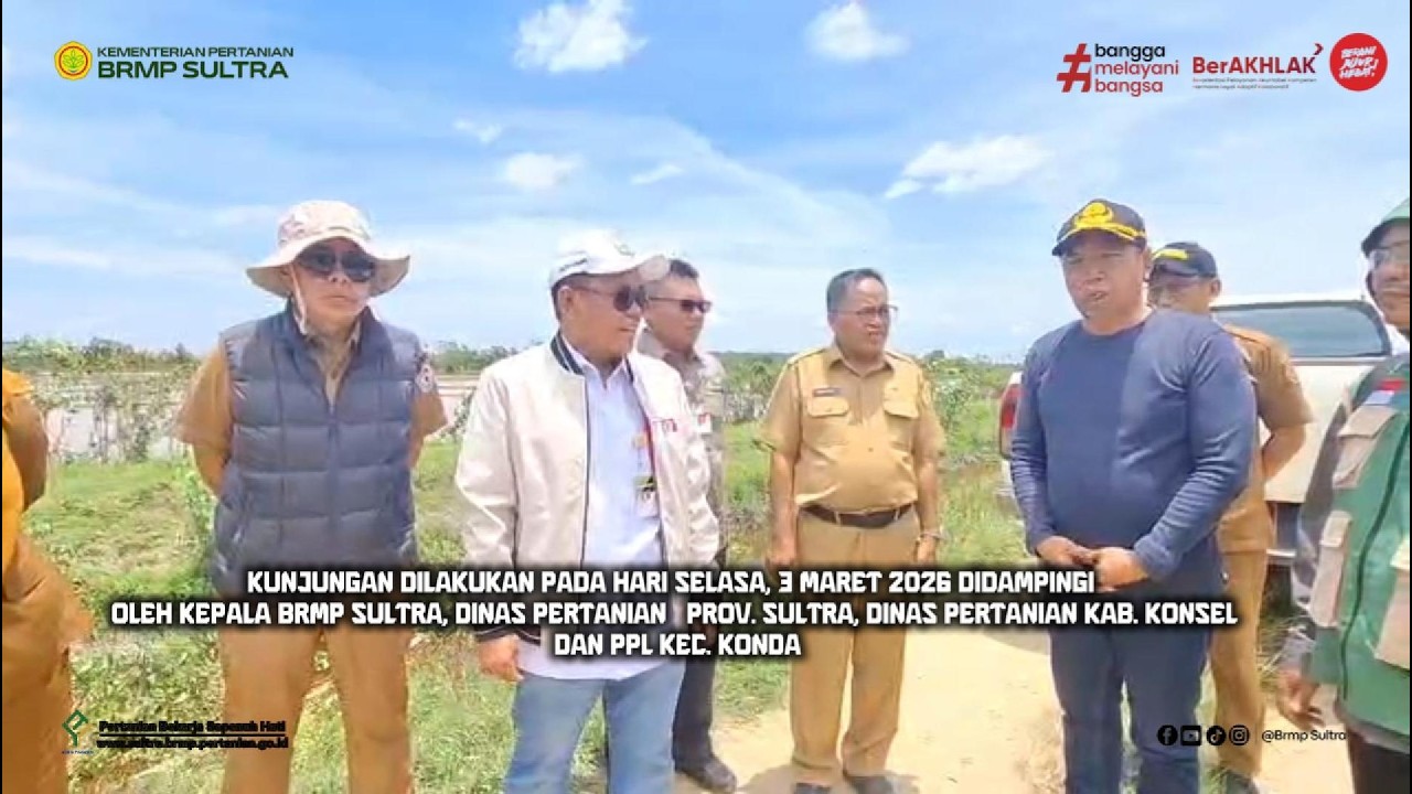 Tenaga Ahli Kementan melaporkan progres Cetak Sawah Rakyat (CSR) di kec. Konda, Kab. Konawe Selatan.