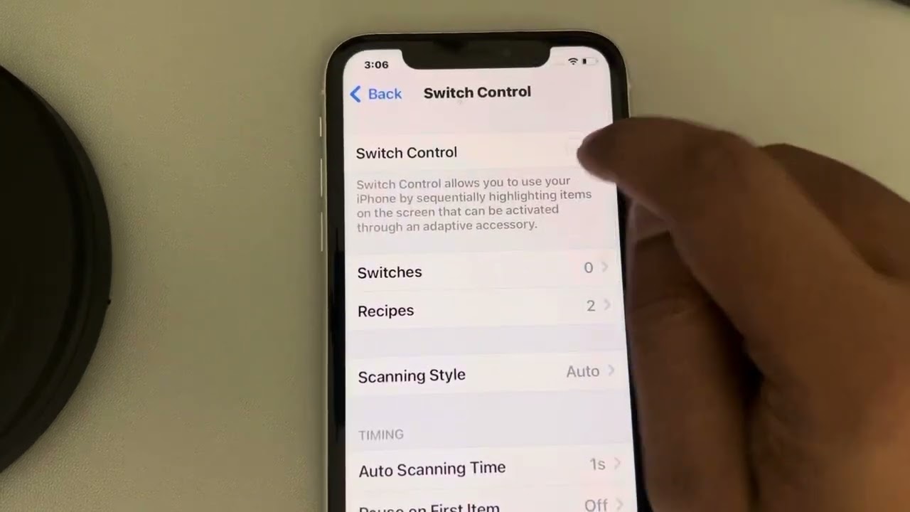 How to enable or disable switch control in iPhone