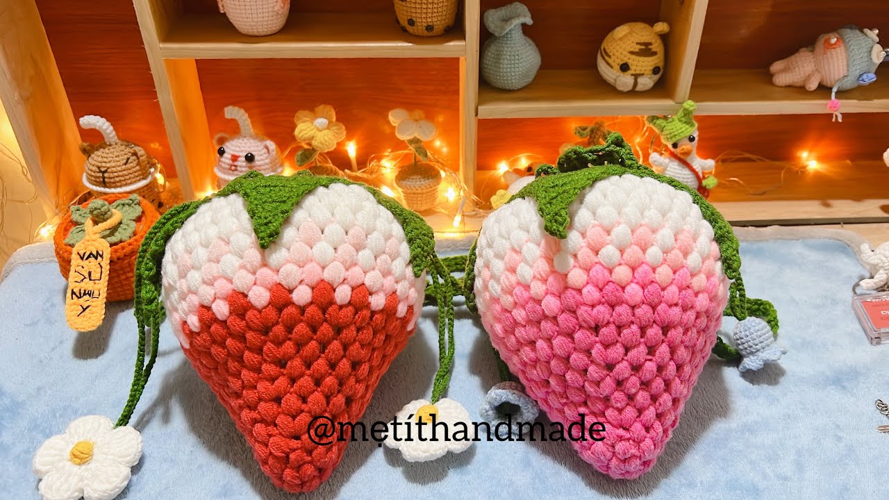 Hướng dẫn móc túi dâu tây siêu xinh | Mẹ tít handmade