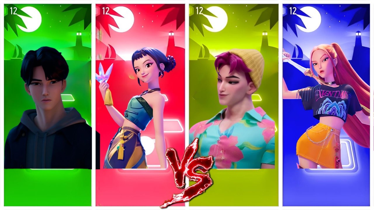 KPop Demon Hunters _ The saja Boys first meeting - Coffin Dance Song TILES HOP