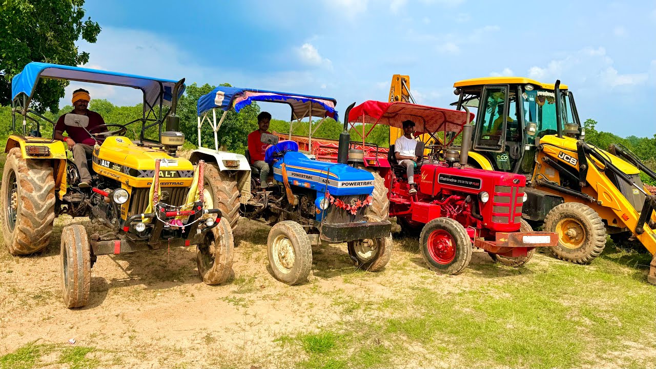 Tractor Power Test in Different Terrains | Powertrac 434 | ALT 3500 | Mahindra 275 |  #jcb #tractor