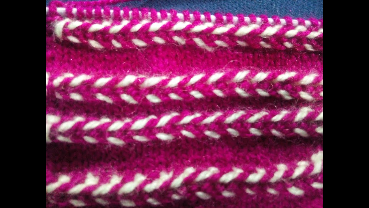 Knitting Pattern / Stitch Design # 5 -  Hindi - बुनाई डिजाइन - breaded design