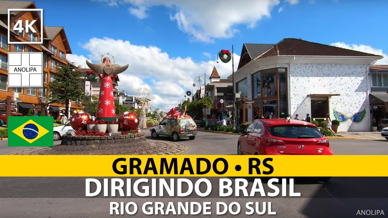 GRAMADO &bull; RS  🚙 🇧🇷【4K】Centro &bull; Dirigindo Brasil [Driving Brazil]