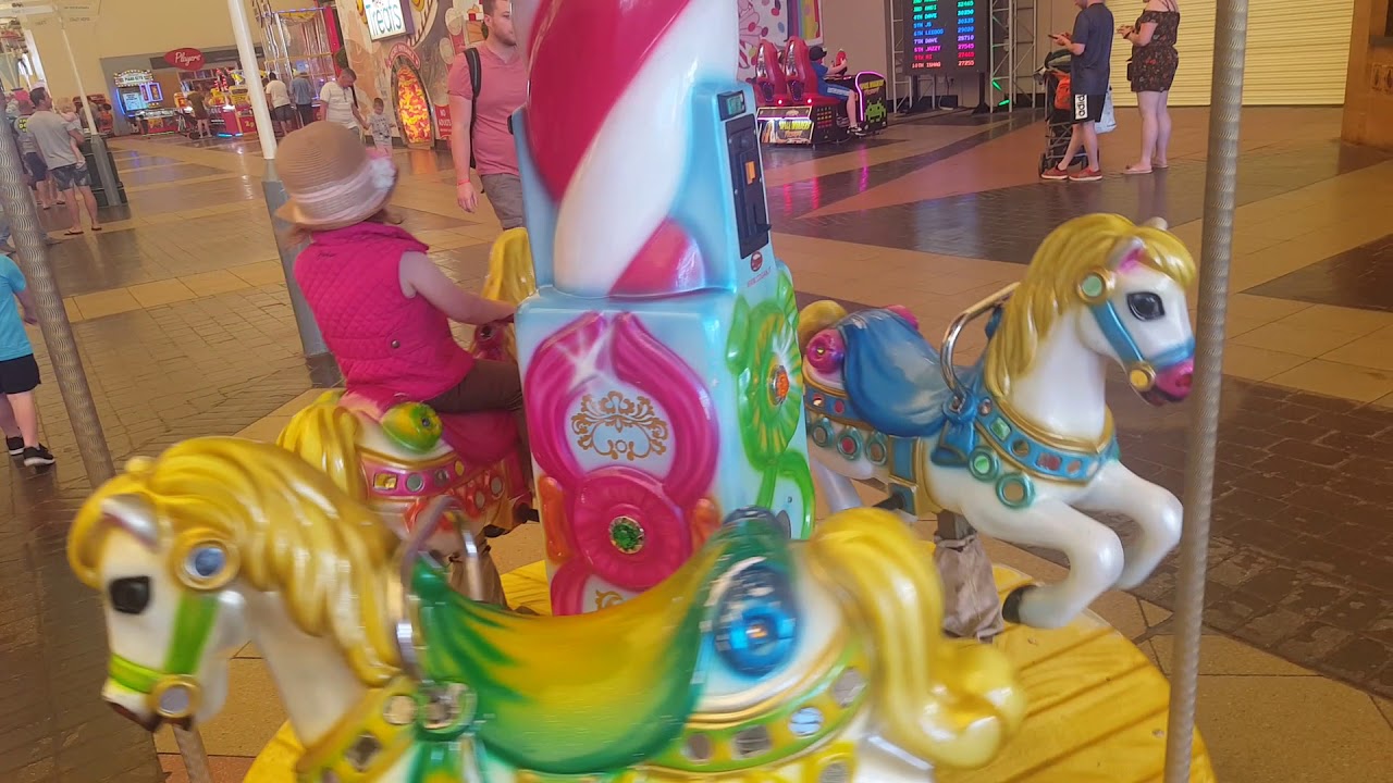 COGAN Vintage merry go round coin operated kids ride fairground arcade machine @ BUTLINS SKEGNESS