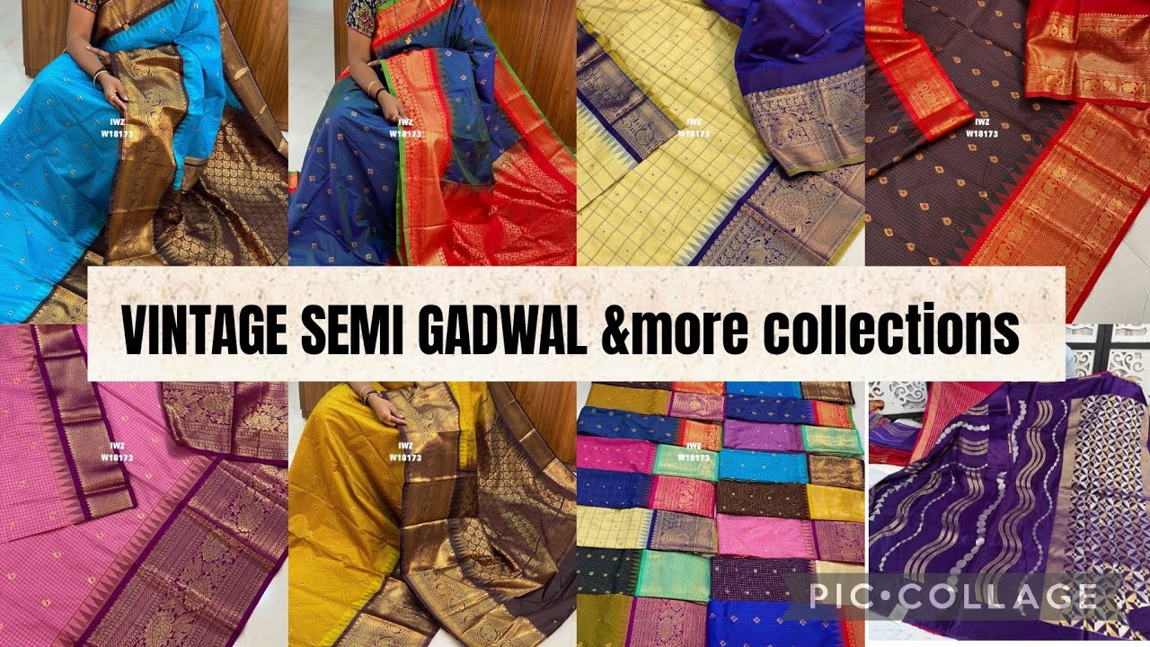 Offer sarees any saree 800 & vintage semi gadwals 2600 and more collections FS means free shipping 
