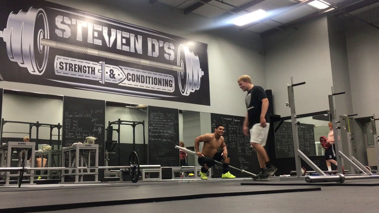 Mohamed Ehab Power Snatch workout, Day 1, part 1