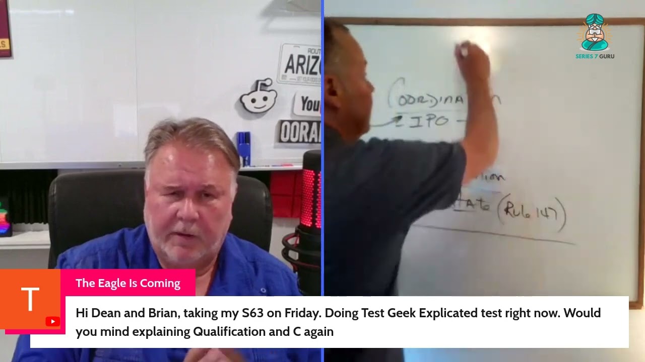 Coordination or Qualification to register a security Series 63/65/66 Exam