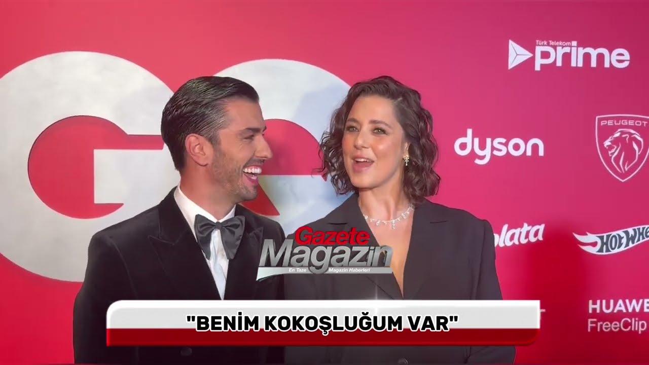 Eşi Melis Birkan ile &ouml;d&uuml;l t&ouml;renine katılan Aras Aydın: 