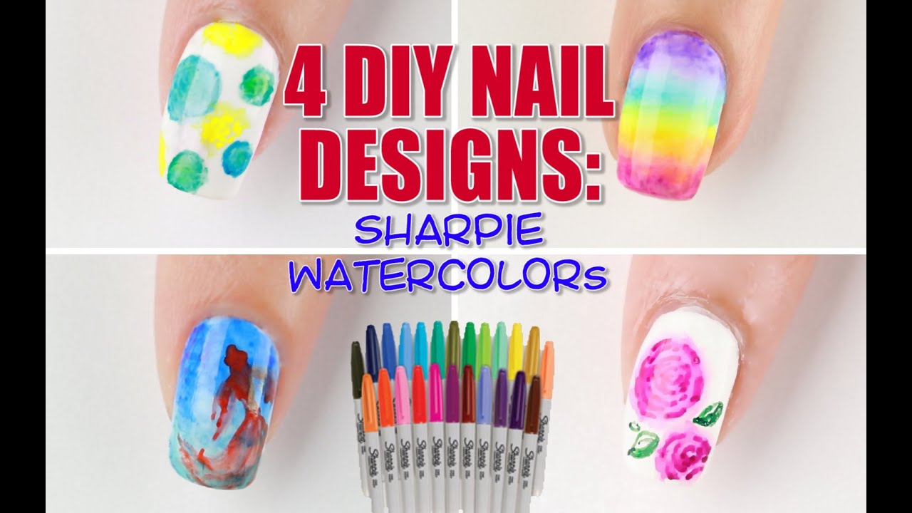 4 Ways to DIY Sharpie Watercolor Nail Art!
