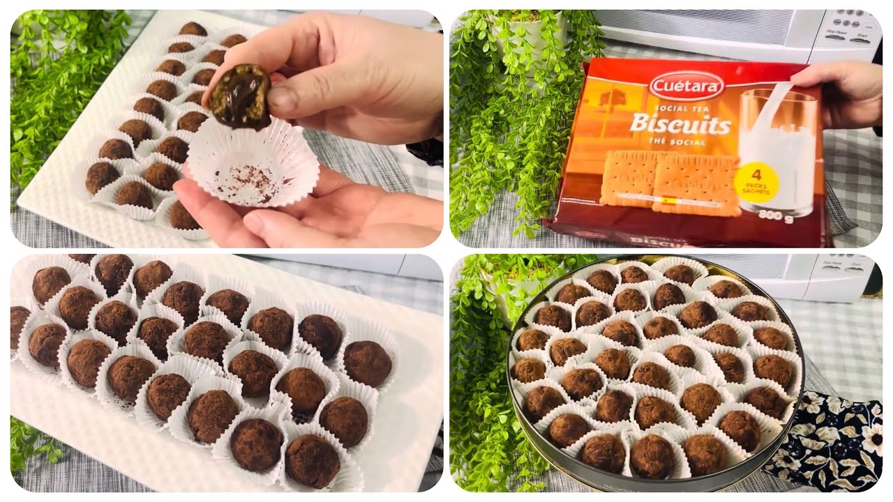 🌙كرات البسكويت مع الشكولاتة بمكونات بسيطة وطريقة كتير سهلة 😋🍪 #أكلات #اكسبلور #حلويات